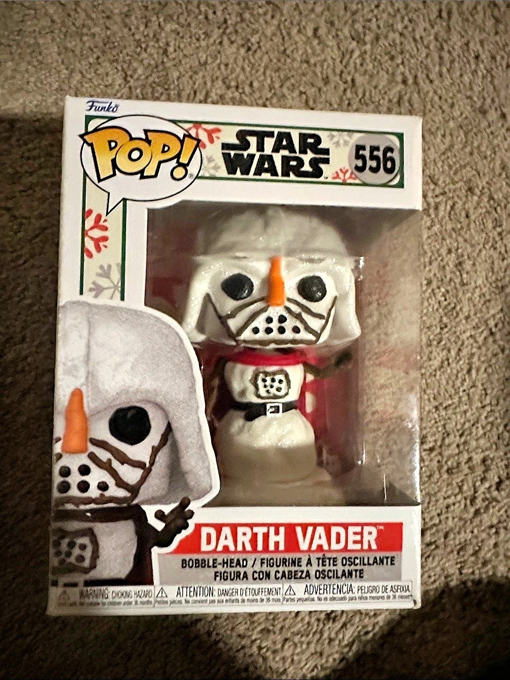 Funko Darth Vader Snowman #556 Star Wars Pop! Vinyl White & Red